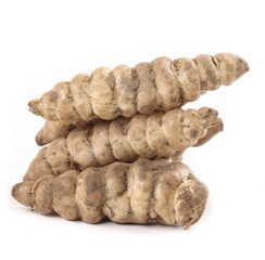 Freshly dug gourami manna screw cabbage reveals unique texture and shape, showcasing local agricultural practices