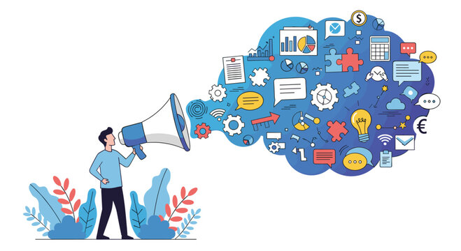 Digital marketing strategy concept for business growth and customer engagement - Powered by Adobe