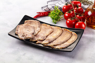 Boiled beef tomgue slices appetizer