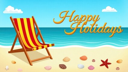 Enjoying a Relaxing Day at the Beach with a Deck Chair and Tropical Waters