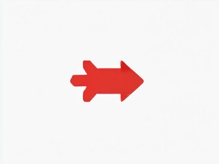 Red arrow on white background