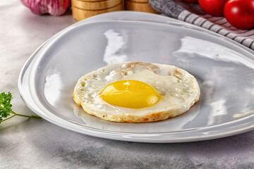 Roasted one egg for breakfast