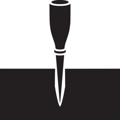 Black and White Planting Tool Icon