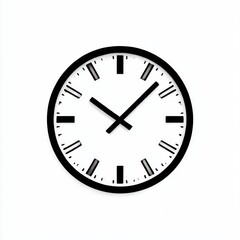 Black clock face on white background