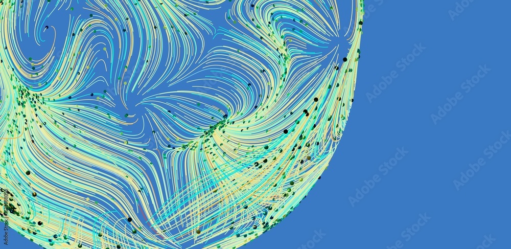 Poster vibrant abstract background with swirling lines and particles. ideal for tech, science, or design pr