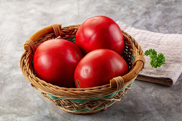 Raw ripe red juicy tomato