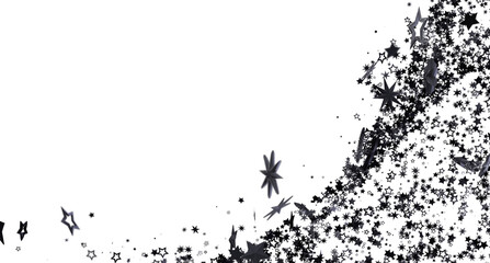 Fototapeta premium Abstract black star confetti on white. Ideal for party, celebration, or festive designs.