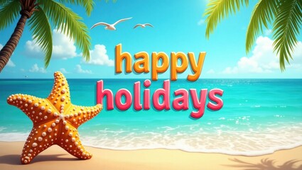 Wishing You A Very Happy Tropical Beach Holiday Celebration