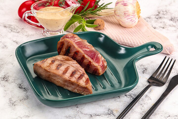 Delicous grilled tuna dish steak