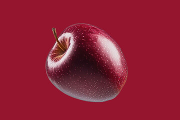 Apple red fruit fresh healthy nutrition organic isolated on white background. Ripe sweet food natural snack ingredient