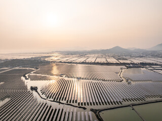 aerial view solar power station