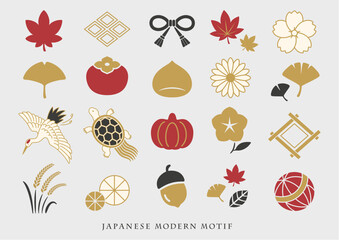 和モダンな秋のモチーフ
