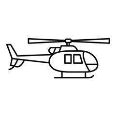 Simple Line Art Helicopter Illustration