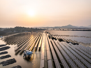 aerial view solar power station