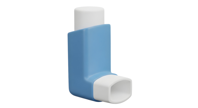 Asthma Inhaler Illustration Medical Health Respiratory Aid Treatment Inhaler for Breathing Problems Lung Disease Allergies Pulmonary Wellness Medication Emergency Portable Pocket Device