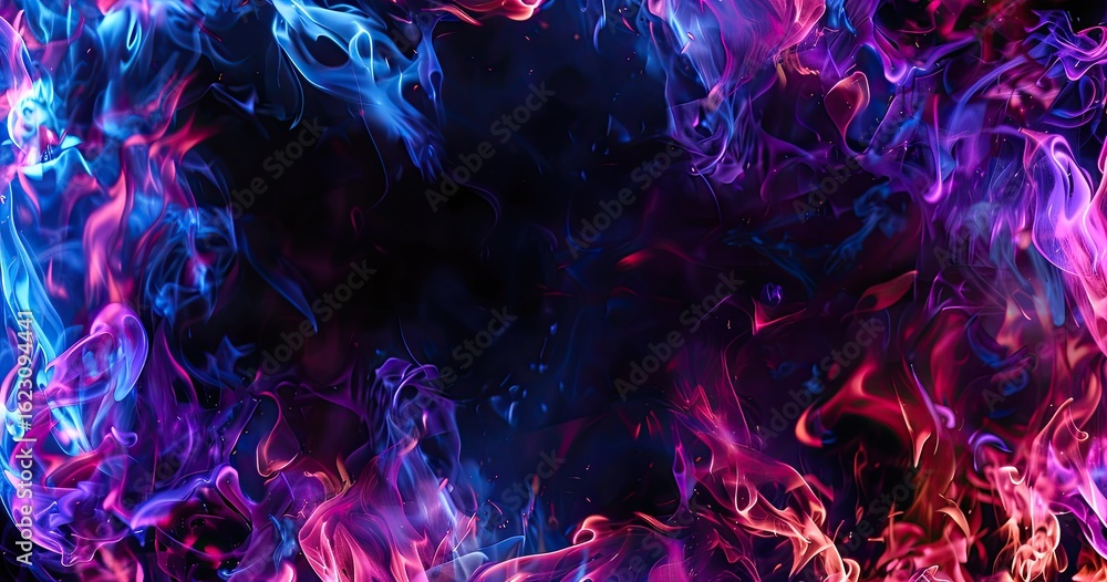 Poster a vibrant swirl of colorful flames creating an abstract background.
