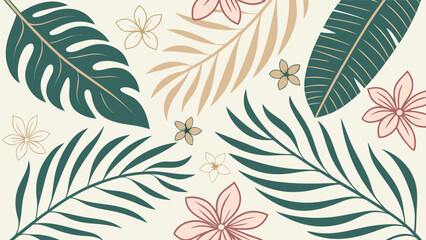 Minimal Floral Foliage Vector Pattern for Organic Product Packaging