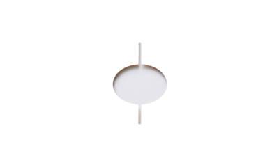 A White Circle With Vertical Lines On Black Background