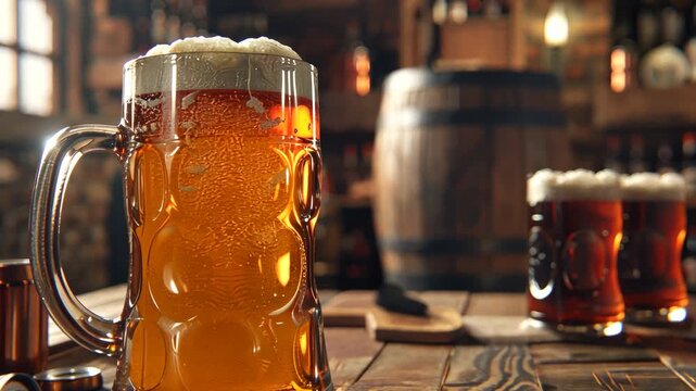 Friends gather in a rustic brewery to savor craft beers amid warm wood tones and inviting decor, creating a perfect social experience