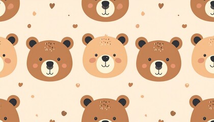 Cute bear heads pattern