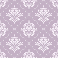 Elegant damask seamless pattern vector background.