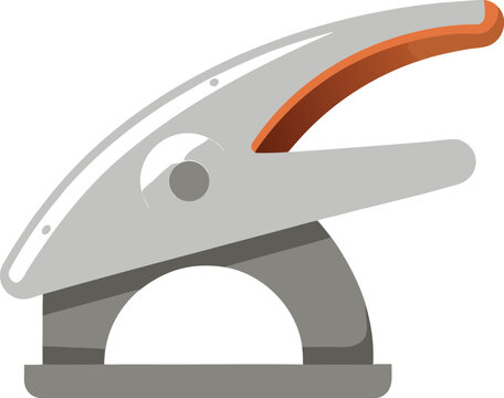 Modern gray and orange hole puncher illustration