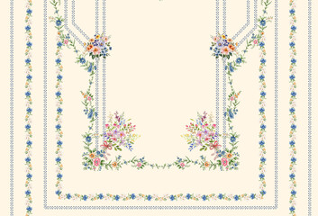 Textile Design Motif Flower