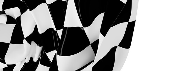 High-resolution image of a waving checkered flag. Perfect for sports, racing, or competition themes.