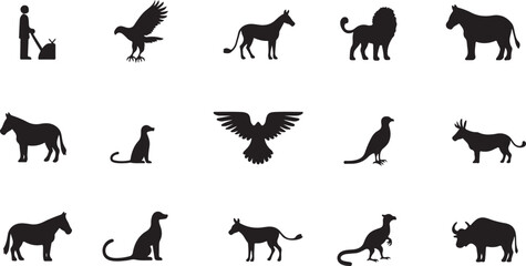 horse silhouettes set