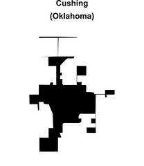 Cushing (Oklahoma) blank outline map