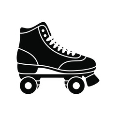 Retro Roller Skate Silhouette Illustration for Skating and Fun
