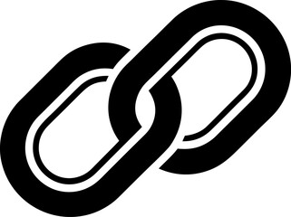 Paperclip Chain Link Icon Vector Black and White