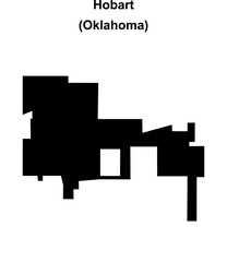 Hobart (Oklahoma) blank outline map
