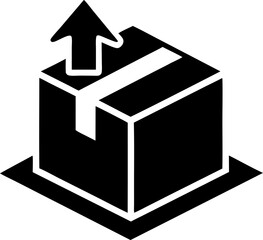 Parcel with Upward Arrow Vector Illustration Black