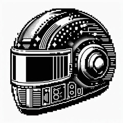 Gladiator Helmet Pixel Logo