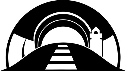 Play Tunnel Silhouette Vector Black and white