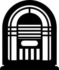 Retro Jukebox Silhouette Vector Illustration Black