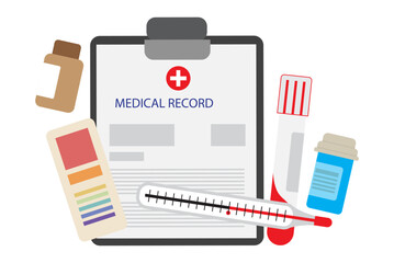 detailed arrangement medical lab samples clipboard featuring patient information thermometer highlighting crucial elements health assessments