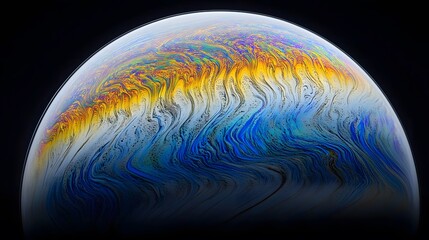 Abstract Bubble Art, Vibrant Rainbow Swirls and Patterns