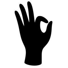 Silhouette of the okay hand symbol