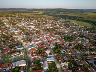 Itaja, Goias, Brazil - 05 02 2024: small town of Itaja in the interior of Goias during the morning