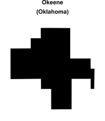 Okeene (Oklahoma) blank outline map