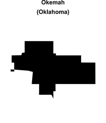 Okemah (Oklahoma) blank outline map