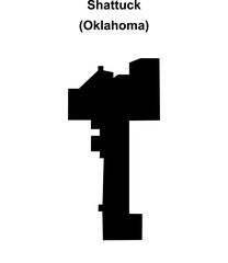 Shattuck (Oklahoma) blank outline map