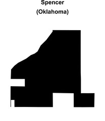 Spencer (Oklahoma) blank outline map