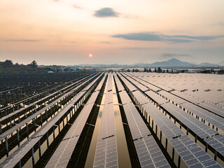 aerial view solar power station