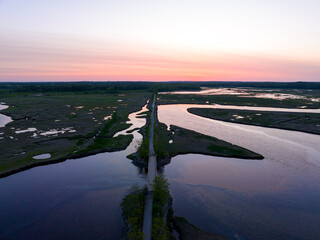 Sunrise on the Eastern Trail at Scarborough Marsh