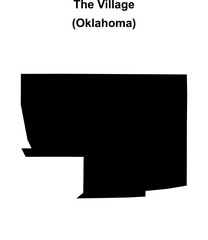 The Village (Oklahoma) blank outline map