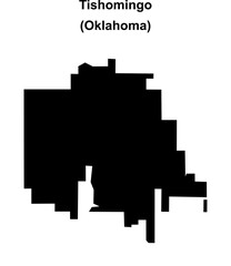 Tishomingo (Oklahoma) blank outline map