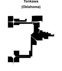 Tonkawa (Oklahoma) blank outline map
